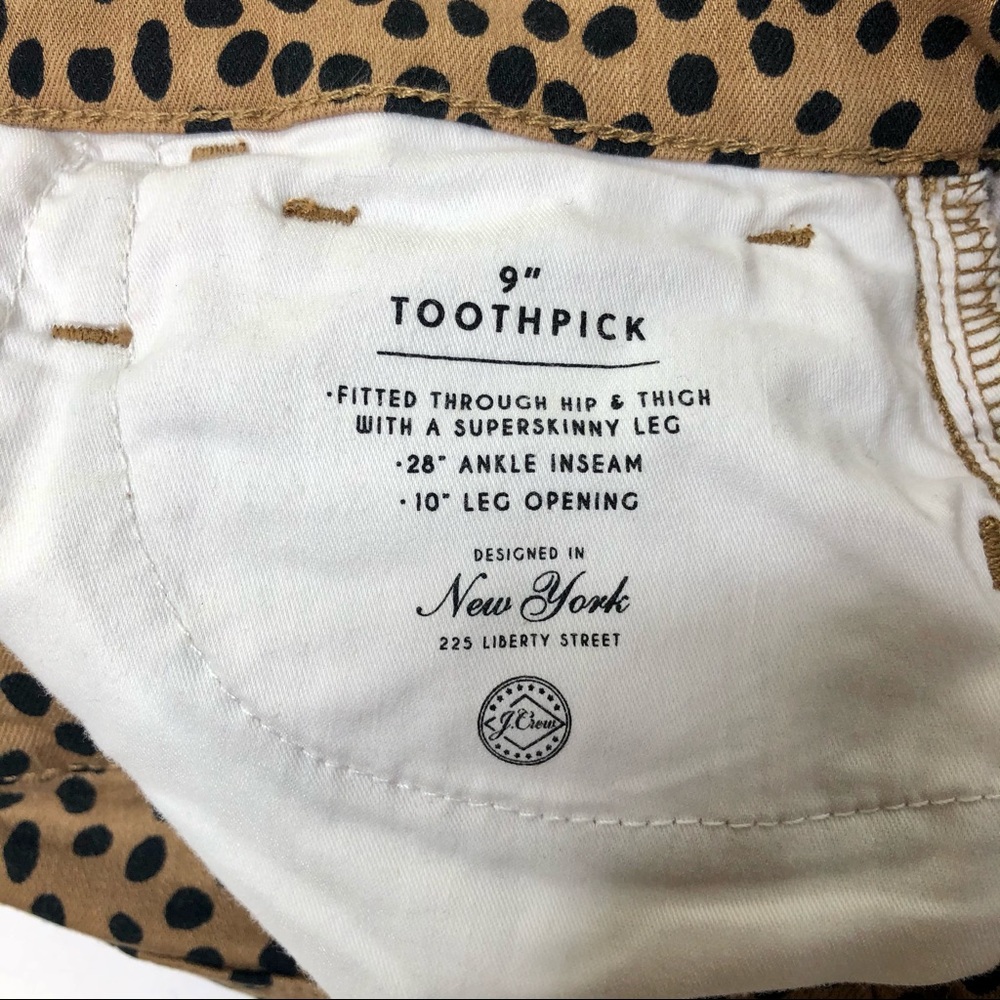 J Crew 9” High Rise Toothpick Jean Leopard Print - Picture 8 of 8
